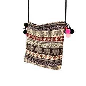 Embroidery Elephant Crossbody Bag